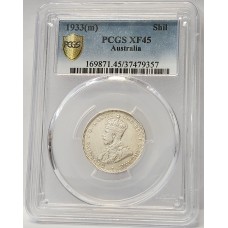 AUSTRALIA 1933 . ONE 1 SHILLING . PCGS XF45